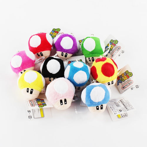 6CM 1pcs Super Mario Bros Mushroom Keychain Plush pendants toy Japan Anime Mini Mario Bros Luigi Yoshi free shipping High Quality Best Children Items In ValeriusCreate!