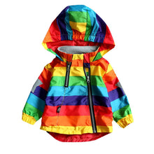 Load image into Gallery viewer, LILIGIRL Boys Girls Rainbow Coat Hooded Sun Water Proof Children&#39;s Jacket for Spring Autumn High Quality UNISEX Best Children Items In ValeriusCreate!