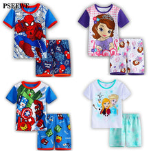 Load image into Gallery viewer, Kids Boys Girls Clothes Baby Pajamas Summer Short Sleeved Set Cartoon Spiderman Minnie Lackey Children Sleepwear