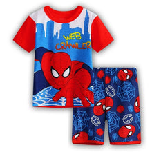 Load image into Gallery viewer, Kids Boys Girls Clothes Baby Pajamas Summer Short Sleeved Set Cartoon Spiderman Minnie Lackey Children Sleepwear