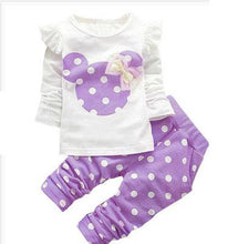 Load image into Gallery viewer, Kids Clothes Girl Baby Long Rabbit Sleeve Cotton Minnie Casual Suits Baby Clothing Retail Children Suits Free Shipping