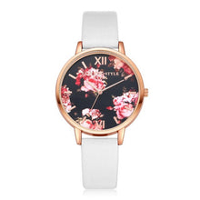 Load image into Gallery viewer, Watch Dial Band Quartz Wrist Rose Floral Synthetic Women Casual Watches Leather Best High Quality Watch ValeriusCreate