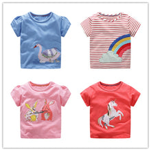 Load image into Gallery viewer, VIDMID Cotton Kids girls T-Shirt Children Summer Short Sleeve T-Shirts for Girls Clothes Cat Rabit Butterfly Baby T-Shirt tees