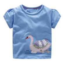 Load image into Gallery viewer, VIDMID Cotton Kids girls T-Shirt Children Summer Short Sleeve T-Shirts for Girls Clothes Cat Rabit Butterfly Baby T-Shirt tees