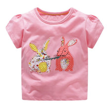 Load image into Gallery viewer, VIDMID Cotton Kids girls T-Shirt Children Summer Short Sleeve T-Shirts for Girls Clothes Cat Rabit Butterfly Baby T-Shirt tees
