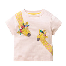 Load image into Gallery viewer, VIDMID Cotton Kids girls T-Shirt Children Summer Short Sleeve T-Shirts for Girls Clothes Cat Rabit Butterfly Baby T-Shirt tees