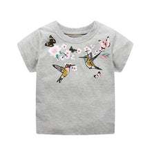 Load image into Gallery viewer, VIDMID Cotton Kids girls T-Shirt Children Summer Short Sleeve T-Shirts for Girls Clothes Cat Rabit Butterfly Baby T-Shirt tees