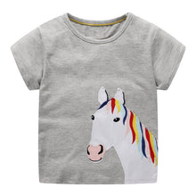 Load image into Gallery viewer, VIDMID Cotton Kids girls T-Shirt Children Summer Short Sleeve T-Shirts for Girls Clothes Cat Rabit Butterfly Baby T-Shirt tees