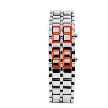 Load image into Gallery viewer, Men Women Metal LED Display Digital 225mm/8.9inch Lava hour display and select Wrist Watch Fashion  Best High Quality Unisex Watch ValeriusCreate
