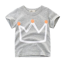 Load image into Gallery viewer, OLN Summer Kids Boys T Shirt Crown Print Short Sleeve Baby Girls T-shirts Cotton Children's T-shirt O-neck Tee Tops Boy Clothes