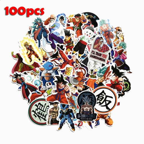 100Pcs Dragon Ball Stickers Super Saiyan Goku Sticker Decal For Snowboard Luggage Car Fridge Car- Styling Laptop Stickers High Quality Best Children Items In ValeriusCreate!