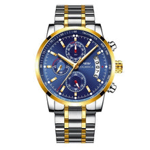 Load image into Gallery viewer, Men Business Casual Alloy Quartz Waterpoof 30 Meters Stainless Steel Bracelet Clasp Watch Round Fashion  Best High Quality Unisex Watch ValeriusCreate