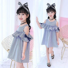 Load image into Gallery viewer, Tassel Flying Sleeve Dresses Stripe Cute Kids Party Dresses for Kids girls Princess Dress Tops Clothes High Quality UNISEX Best Children Items In ValeriusCreate!