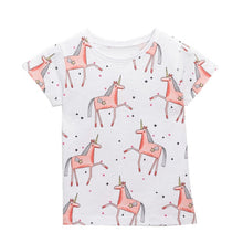 Load image into Gallery viewer, VIDMID Cotton Kids girls T-Shirt Children Summer Short Sleeve T-Shirts for Girls Clothes Cat Rabit Butterfly Baby T-Shirt tees