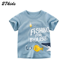 Load image into Gallery viewer, 27kids Summer Dinosaur Children Boy Girl Shirts Cotton Baby Kids Clothing for Baby Shirts Summer 2019 Tops Tee Clothes