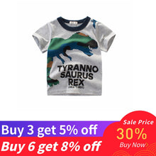 Load image into Gallery viewer, 27kids Summer Dinosaur Children Boy Girl Shirts Cotton Baby Kids Clothing for Baby Shirts Summer 2019 Tops Tee Clothes