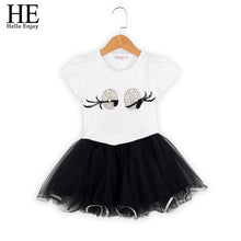 Load image into Gallery viewer, HE Hello Enjoy Summer Girls Clothes Sets Children's Clothing Fashion Girl Shirt Top+Striped Shorts Suits 2019 Kids Clothing 2pcs